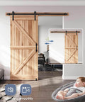 EaseLife Six Point Six Foot Sliding Barn Door Track And Hardware Kit With Straight Pulley for smooth, quiet sliding