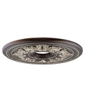 Hand Rubbed Bronze Ceiling Medallion With Antique Silver Accents, Traditional Design, 22.5 Inch Diameter By 1.5 Inch Thick