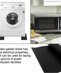 Heavy Duty Silicone Rubber Sheet 55A Hardness 12 x 12 Inch One Sixteenth Inch Thick shown under appliance in kitchen setting
