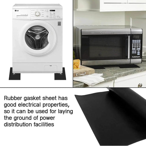 Heavy Duty Silicone Rubber Sheet 55A Hardness 12 x 12 Inch One Sixteenth Inch Thick shown under appliance in kitchen setting