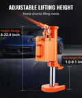 Heavy Duty Hydraulic Toe Jack 10 Ton Lift Capacity with adjustable height from 14.6 to 22.4 inches for auto shop use.