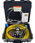 12V Fuel Transfer Pump Kit Moves Up To 120 Gallons Per Hour Of Gas Or Diesel With Flexible Fuel Hose And Dual Power Cables in suitcase