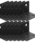 12 Pack L Shaped Corner Brackets For Wood Shelves And Cabinets, Heavy Duty Cold Rolled Steel Right Angle Supports With Six Hole Slots