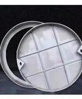Heavy Duty Round Manhole Cover With Frame And Invisible Sewage Basin Lid, 60x60 Cm Stainless Steel, Durable Drainage Solution For Yard Lawn