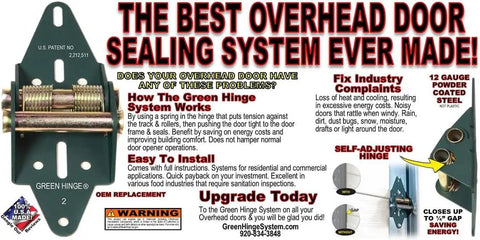 Weather Sealing Garage Door Hinge Set For 4 To 7 Panel Doors Heavy Duty 12 Gauge Steel Made In USA