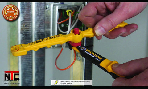 Nonconductive Electrical Wire Pliers Combo Pack with 12 Inch Wire Puller and Multi Gauge Insulated Grips in use