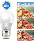 CRI 80+ A15 Refrigerator LED Bulbs 40W Equivalent 5.5W Dimmable No Flicker No Noise Daylight 5000K E26 Base light comparison