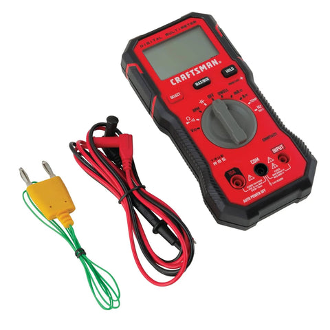 Red Automotive Digital Multimeter With True RMS And Auto Ranging Pro Grade 600V CAT III Tool For RPM Temperature Dwell Frequency Duty Cycle