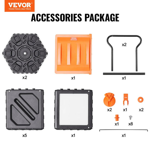 Accessories for 18.5 Gallon Compost Tumbler With Sliding Door, including panels, handle, and fixings.
