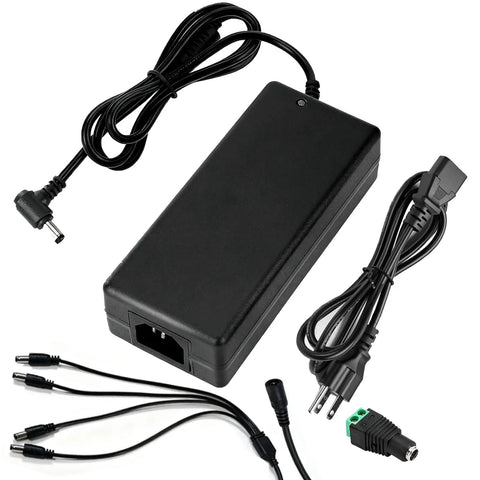 24V 8A DC Power Supply Adapter Kit With 192W Output, 100-240V AC Input, 5.5 x 2.1 mm to 2.5 mm barrel plug, 7.2 ft cable