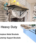 Two Pack Rock Solid Shelf Brackets 16 By 12 Inch Wall Mounted Heavy Duty Floating Support Braces Matte Black Steel under countertop.
