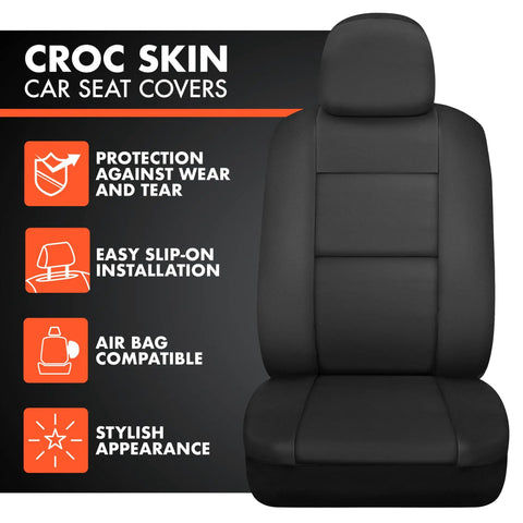 Faux Leather Car Seat Covers Full Set For SUVs And Trucks Front Seat Black Airbag Compatible Easy Install