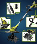Cordless Garden Tiller With Dual 20V 4Ah Batteries, 9 Inch Tilling Width assembly steps