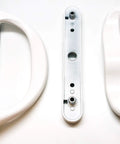Involute Sliding Patio Door Handle Set White, 2-Piece Inside Handles With Dual Thumb Latches For Thick Doors, Replacement Kit