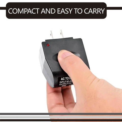 Universal Car Cigarette Lighter Adapter AC To DC Power Converter 220V To 12V Vehicle Outlet Transformer being held, compact design.