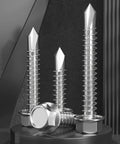 230-Piece No Pilot Hole Self Drilling Screws For Metal 8 By One Half Inch Stainless Steel 410 visible with hex washer head