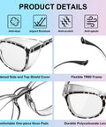 4 Pack Anti Fog Safety Glasses For Women Nurses, Scratch Resistant Protective Eyewear With Clear Polycarbonate Lenses details
