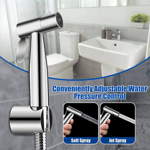 Stainless Steel Handheld Bidet Sprayer Kit For Toilet With Long Hose Full Pressure Leakproof Easy Install Durable 304