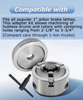 Beefy 3-Jaw Quick Chuck Adapter Set For 1 Inch Arbor Brake Lathes That Lets You Machine Hubless Drums And Rotors With Center Holes