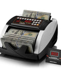 Money Counter With Value Count And Counterfeit Detection For Dollars And Euros, UV MG IR Scanners, display showing 800