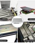 24 Inch By 12 Inch By 0.8 Inch Aluminum T Slot Plate For Machine Tool Tables Anodized 6061 Aluminum T Slot Fixture Plate With Three Mounting Options Drilled Holes Bolts Or Clamp Built In Press Notch For Vacuum Suction Built For Real World Shop Use, shown on CNC, milling, welding, and tapping tables.