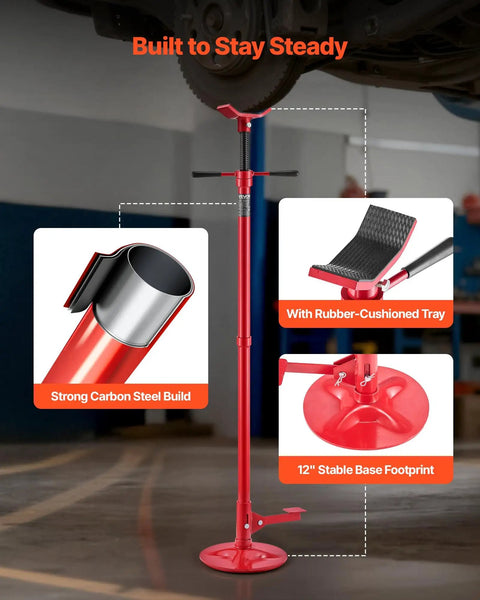 Underhoist Vehicle Support Stand For Safer Lifts, Heavy Duty Three Quarters Ton Capacity Up To 1653 Lbs, Adjustable Height