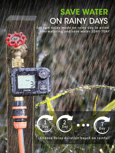 Sprinkler Timer For Garden And Lawn Programmable Irrigation Hose Timer With Rain Delay Manual And Auto Watering Modes