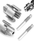 Dual Function Pipe Threading Tool With Integrated Internal And External Threads For PVC And PPR Pipes, Drill Powered Pipe Threader Kit, Rethreading Tool For One Half Inch And Three Quarter Inch Pipes, DIY Friendly Leak Proof Connections