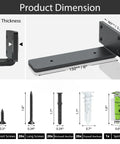 Product dimensions of Six Pack 6 Inch Floating Shelf Brackets Built Tough Heavy Duty Hidden L Brackets showing screws and anchors.