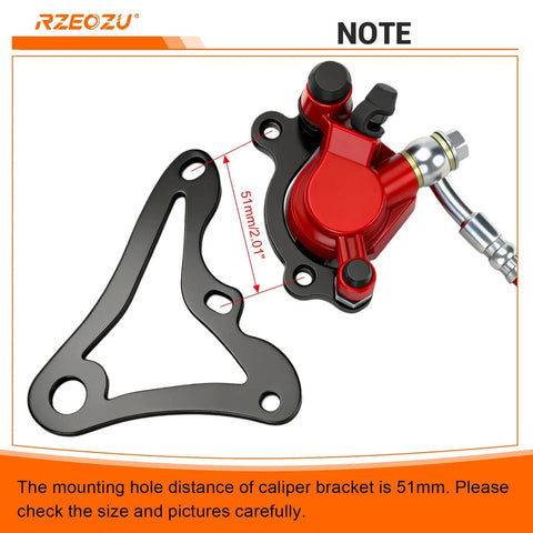 Rear Hydraulic Brake Kit With Caliper Mounting Bracket For Mini Bikes Direct Replacement For Monster Moto 80cc 105cc MMB80 MMB105 GMB100 Coleman RB100 RT100 180mm Disc Rotor Bolt On Upgrade For Safer Street Rides