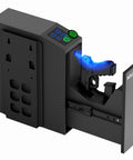 Lightning Fast Biometric Gun Safe For Bedside Handgun Storage Featuring Quick Draw Sliding Door Design And Foolproof Fingerprint Scanner showing gun inside.