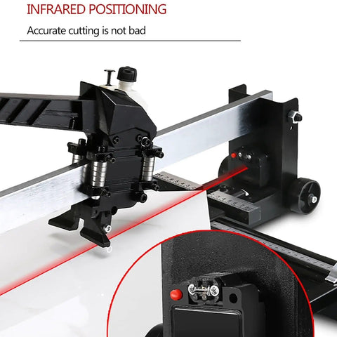High Precision Manual Tile Cutter With All Steel Frame Foldable Floor And Wall Tile Cutting Tool showing infrared positioning feature