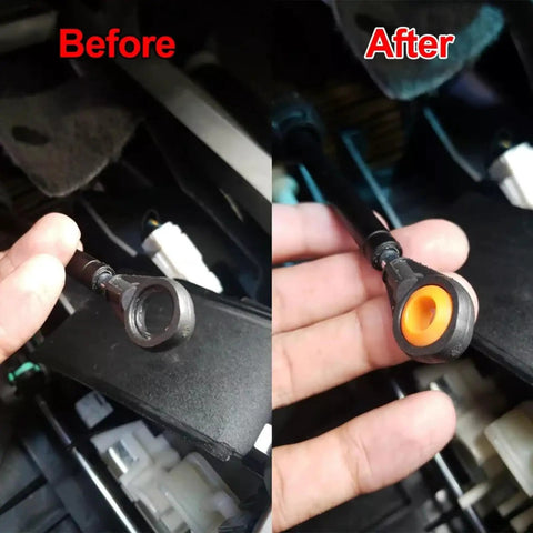 Nissan Shift Cable Repair Bushing and Shifter Linkage End Clips 2Pcs Fits Pathfinder Armada Titan Xterra Frontier 2005 2021 Replaces 134193 349351LA0A before and after shift cable bushing install