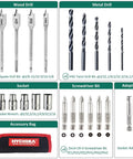 Wood, metal drill bits set for Cordless Drill Driver 20V Workhorse Kit with 330 inch pound torque, screws, sockets, adapter