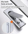 Top Drawer Rock Solid 304 Stainless Steel Fire Extinguisher Storage Cabinet Wall Mount Dual Holder For Two 5 kg Units Heavy Duty Wire Drawn Finish Anti Corrosion Grade Safety Box For Home Garage with alloy handle close-up.