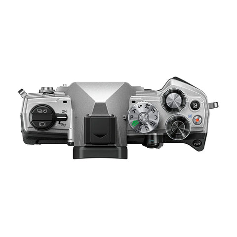 Top view of controls on Rugged Micro Four Thirds Weather Sealed Camera With 5 Axis Image Stabilization, 50MP High Resolution Handheld Shot