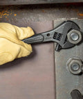 Using Extra Wide Adjustable Wrench for Heavy Nuts and Bolts by Klein Tools, 10 Inch Spud Wrench With Tether Hole to tighten a bolt