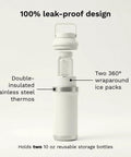 Portable Breast Milk Cooler With Double Insulated Stainless Steel Thermos Keeps Newborn Feeds Straight Up Icy For Twenty Four Hours. Leak-proof with two reusable bottles.