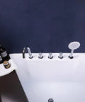 5 Hole Deck Mount Tub Faucet Chrome With Hand Shower Brass Roman Tub Filler Set with sprayer on bathtub edge