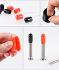 25 Pack Round Rubber End Caps Orange Vinyl Covers For 1/4in 3/8in 1/2in 5/8in And 3/4in Inner Diameter Thread Protectors kit.