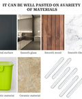 Rock Solid Silicone Cabinet Door Bumpers With Hella Strong Adhesive, Clear Furniture Protectors For Walls Drawers And Shower Doors, 6 Pack Easy Peel Stick Guards displayed on various surface materials.