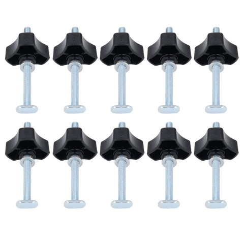 Ten Piece Heavy Duty T Track Knobs Kit For Woodworking Jigs And Fixtures M8x100mm Stainless Steel Bolts Nuts Washers