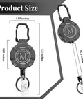 Heavy Duty Retractable Keychain Badge Reel With Carabiner And 31.5 Inch Dyneema Cord Handles Up To 9 Ounce Tension Smooth Extend