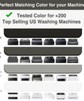 Top Shelf Silicone Washer And Dryer Cover 26 X 18 Inch Non Slip Waterproof Protector Mat shown in colors tested for US washing machines.