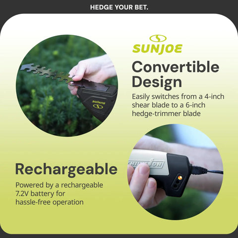 2-In-1 Cordless Grass Shears And Hedge Trimmer For Quick Edging And Shrubs, Ultra Lightweight Handheld Shrub Trimmer with 7.2V Lithium Battery