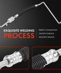 A-Premium automotive A/C discharge line hose assembly with metal end fittings and black flexible hose, front view