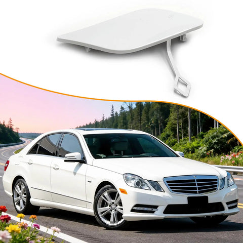 Mercedes Benz E Class W212 Tow Hook Cover Right Passenger Side Front Bumper Cover White Replacement for OE A2128850126