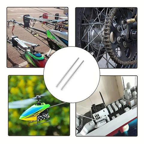 Solid 304 Stainless Steel Rods 9.5mm (3/8 Inch) Diameter with model vehicles and machinery