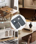 Top Shelf Table Leaf Hardware Kit Featuring Built Tough Leveling Buckles And Eight Rust Resistant Screws For Dining Furniture Reinforcement and Drawer Fastener No Sweat Setup shown on various dining tables.