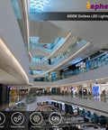 LED Strip Lights 65.6Ft 20m 4000K White With 504 LEDs Per Meter Dope Brightness 90+CRI in mall setting, ceiling view